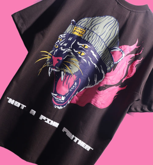 "NOT A PINK PANTHER" Cocoa Brown Tee.