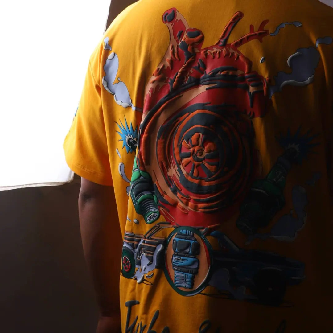 "TURBO SPEED" Chrome Yellow Tee.