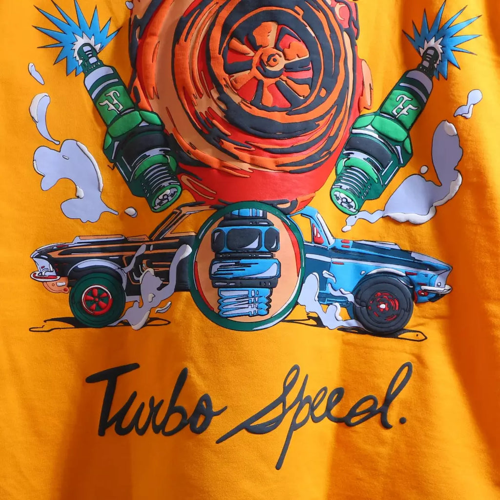 "TURBO SPEED" Chrome Yellow Tee.