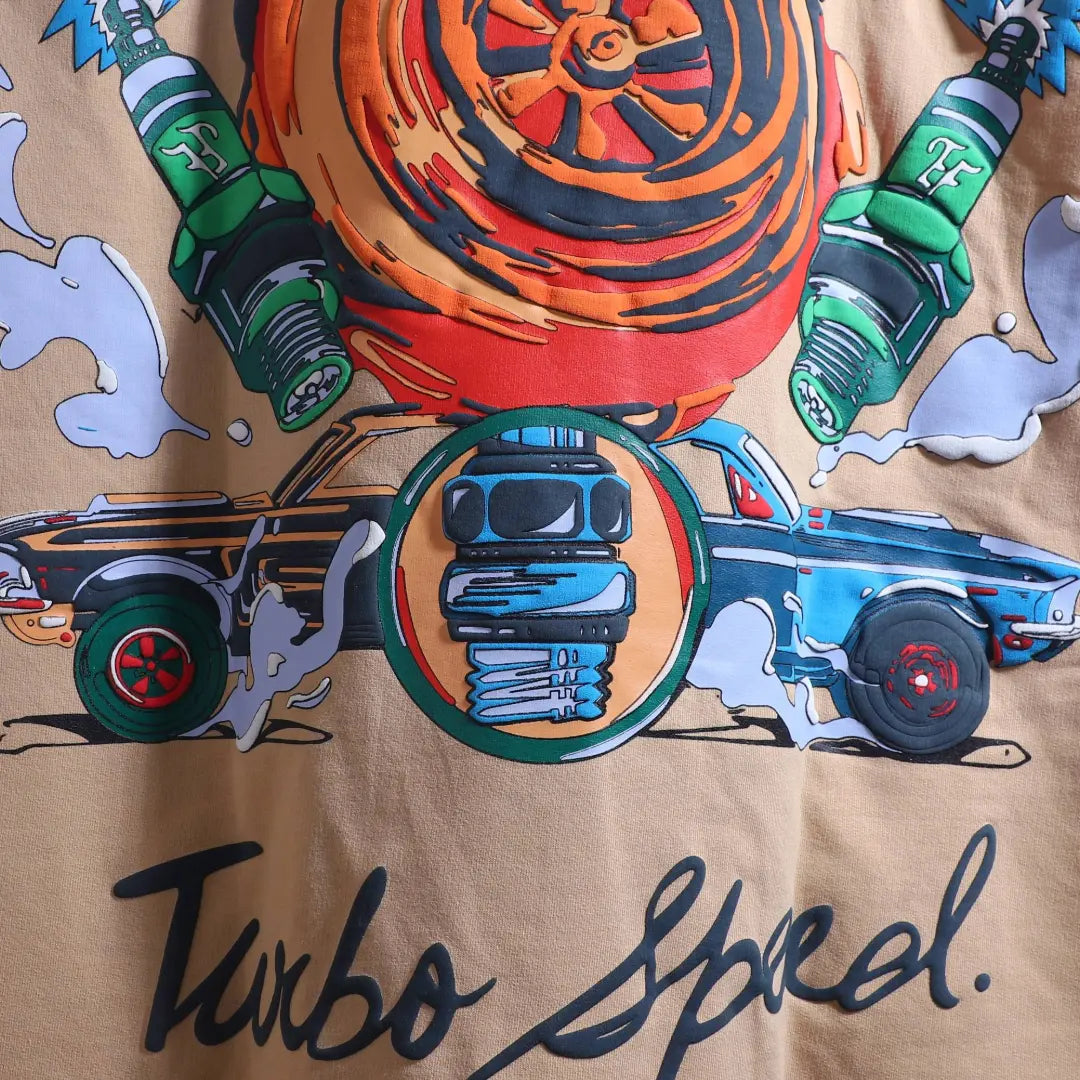 "TURBO SPEED" Ceramic Beige Tee.
