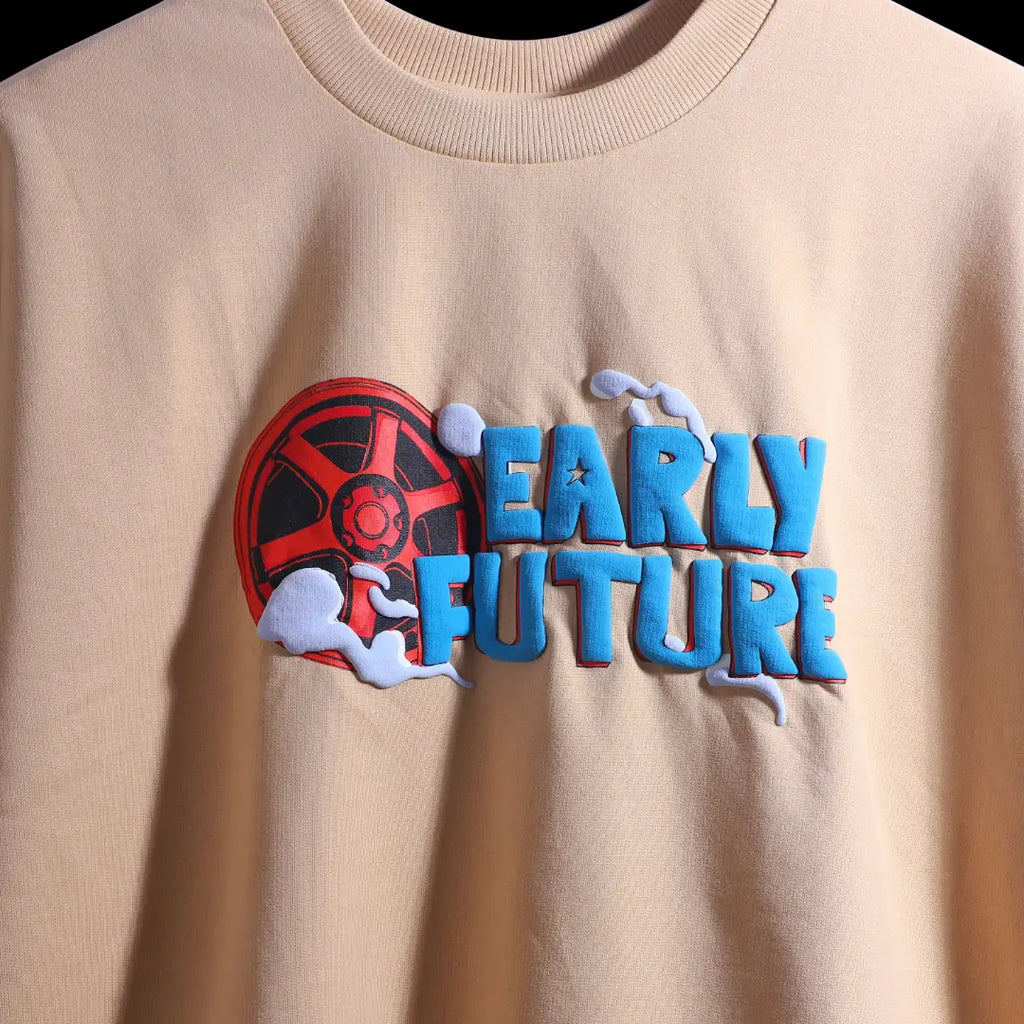 "TURBO SPEED" Ceramic Beige Tee.