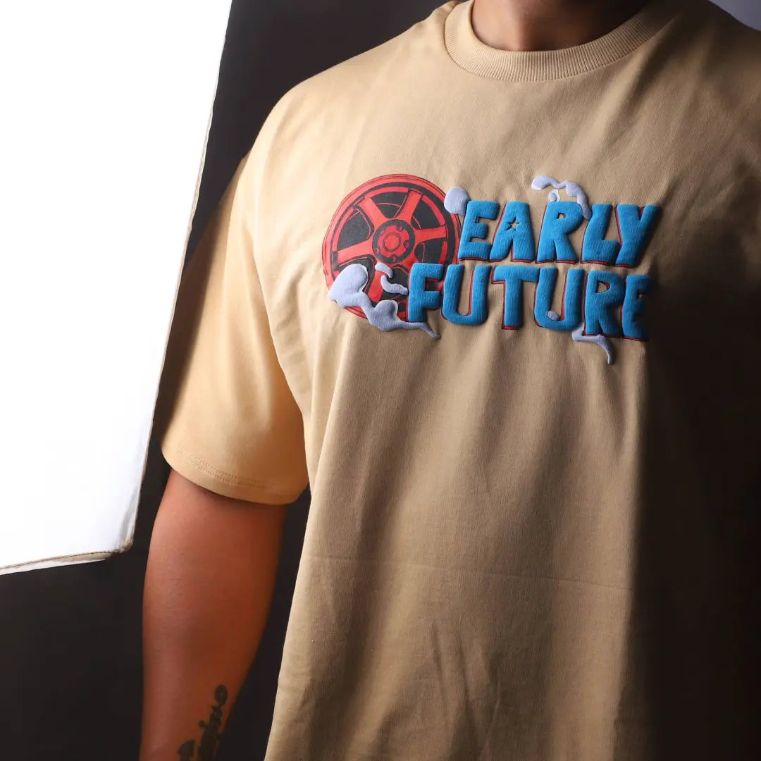 "TURBO SPEED" Ceramic Beige Tee.