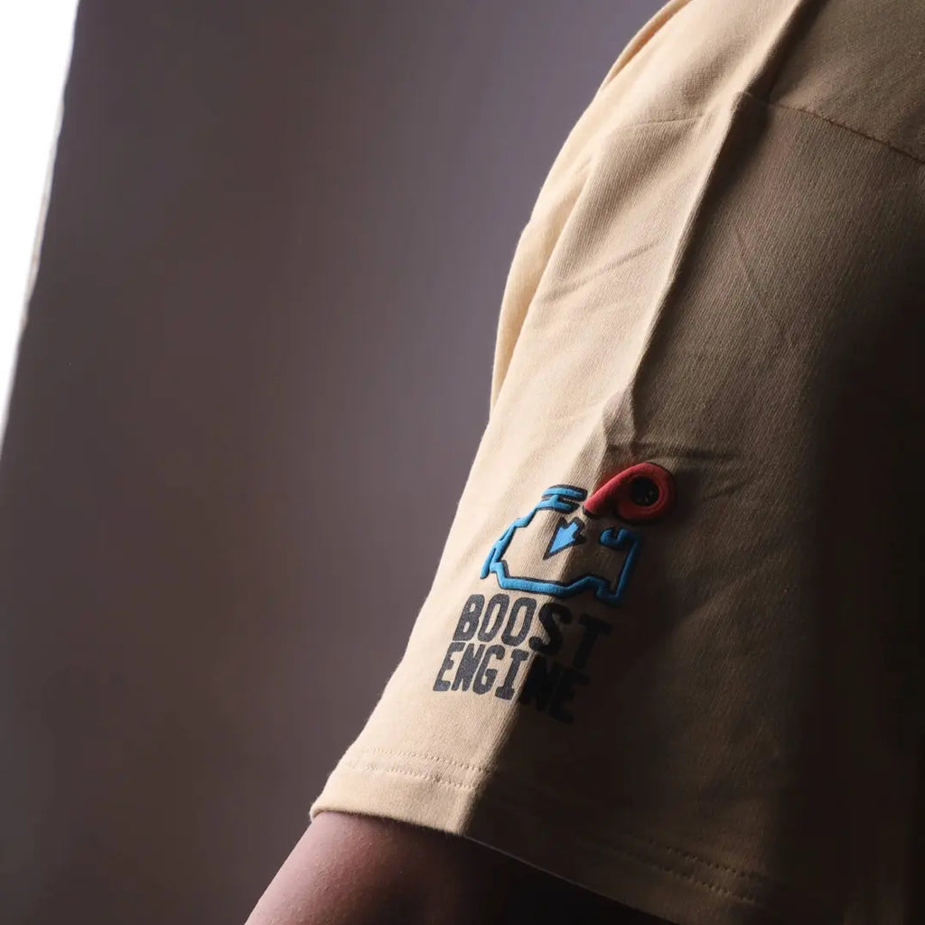 "TURBO SPEED" Ceramic Beige Tee.