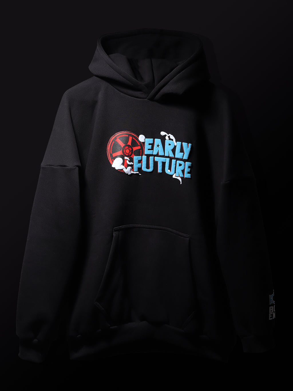 "TURBO SPEED" Jet Black Hoodie.