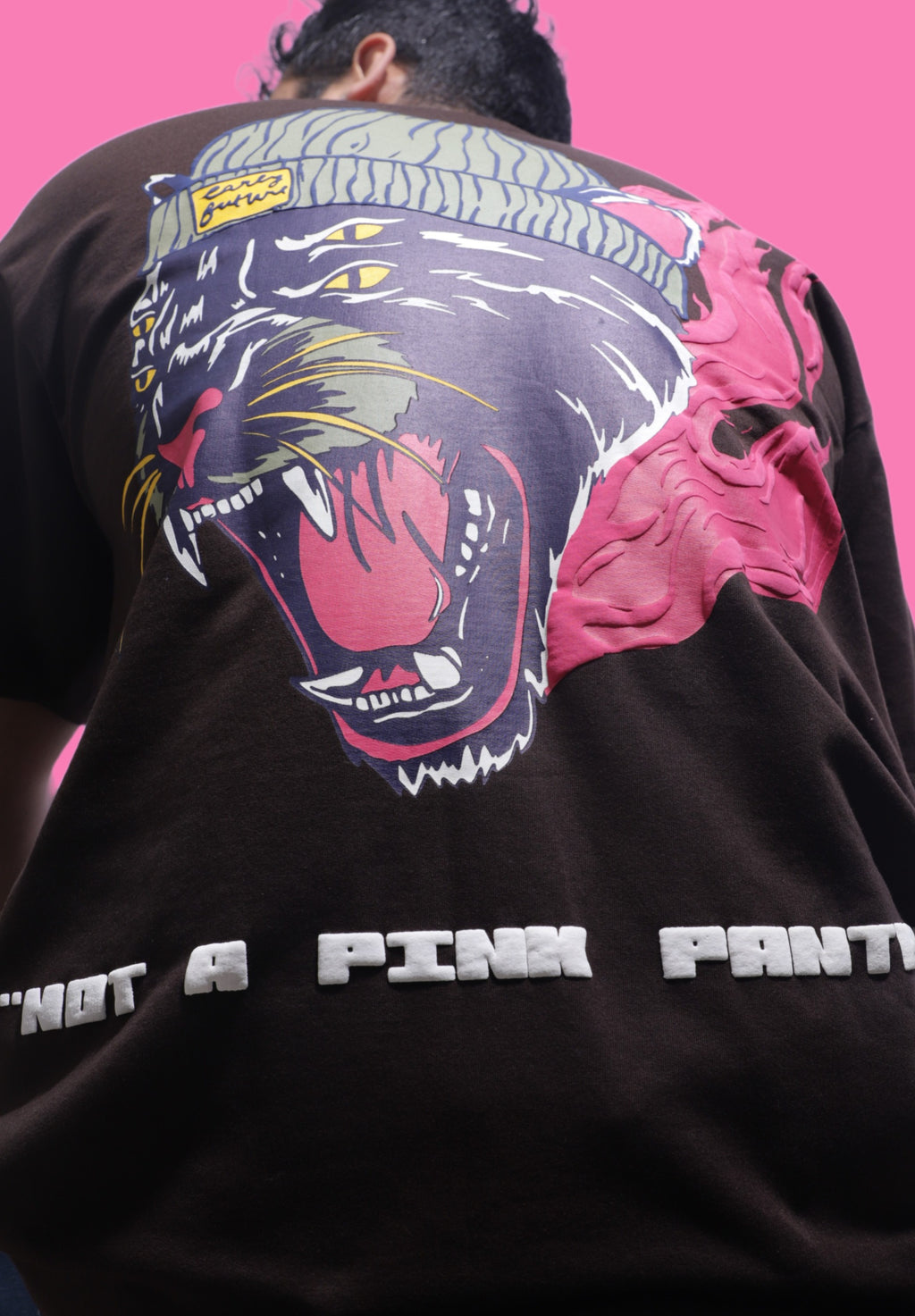 "NOT A PINK PANTHER" Cocoa Brown Tee.