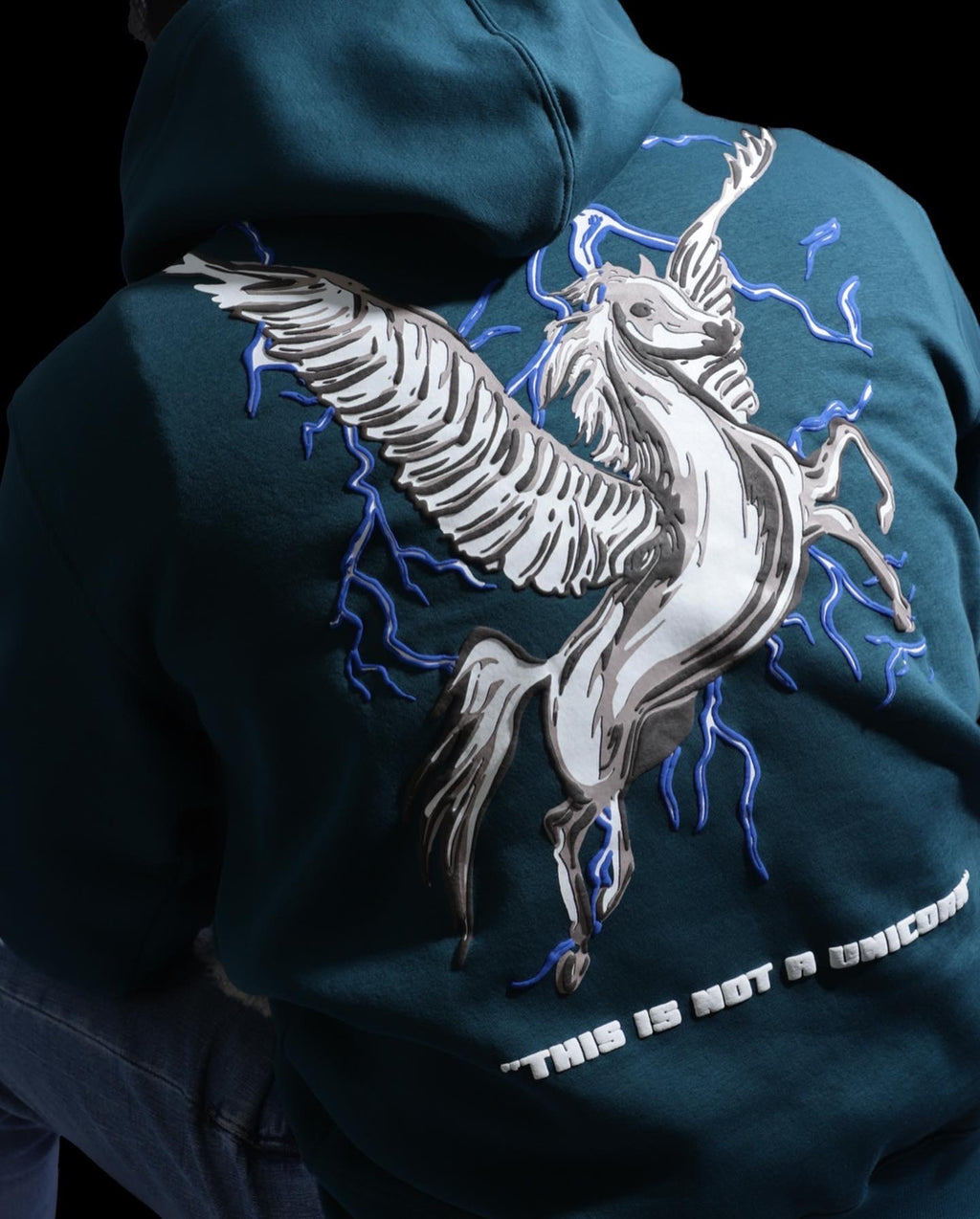 "NOT A UNICORN" Teal Hoodie.