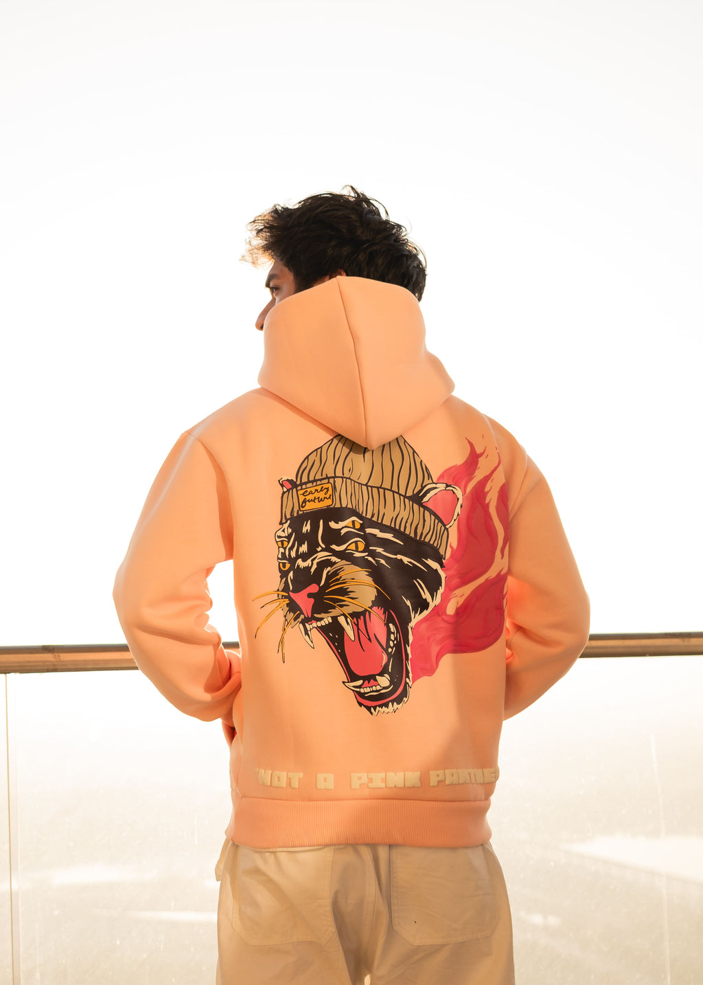 "NOT A PINK PANTHER" Peach Haze Hoodie.