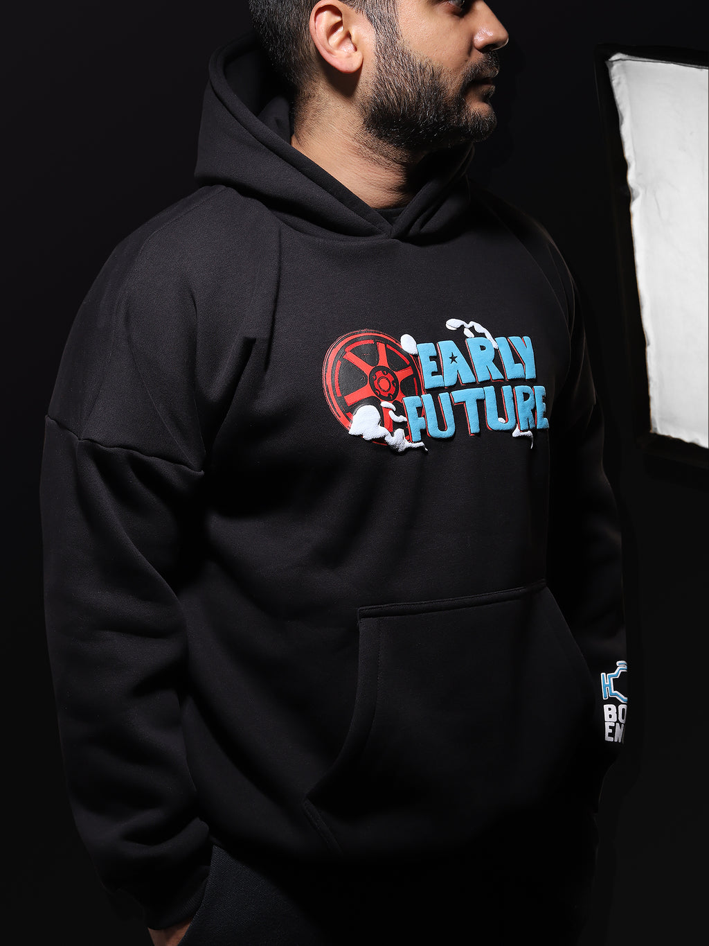 "TURBO SPEED" Jet Black Hoodie.