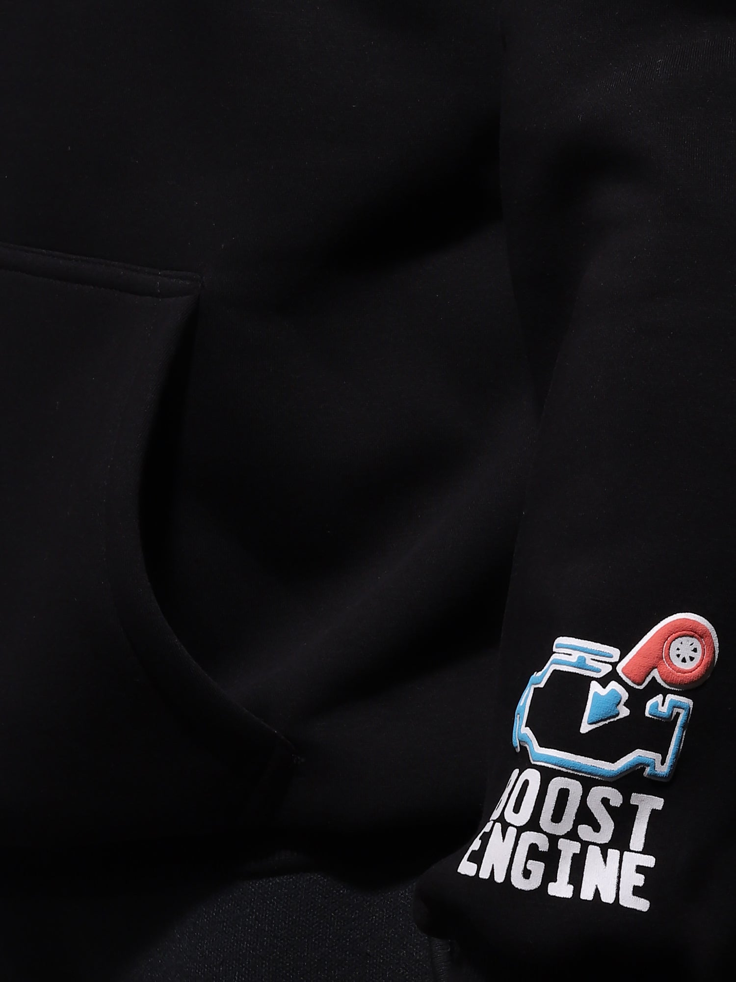 "TURBO SPEED" Jet Black Hoodie.