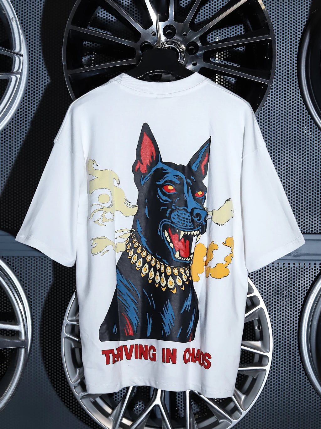 "THRIVING IN CHAOS" Ghost White.