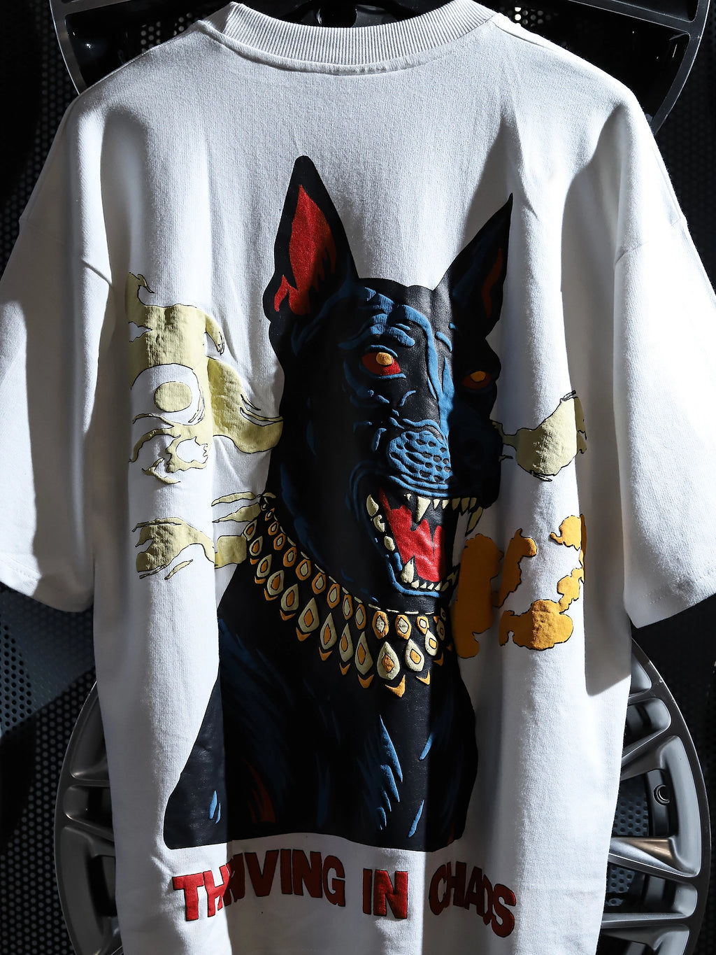 "THRIVING IN CHAOS" Ghost White.