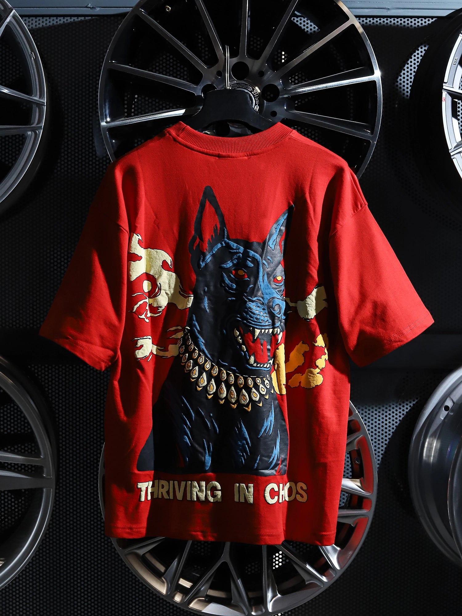 "THRIVING IN CHAOS" Inferno Red.