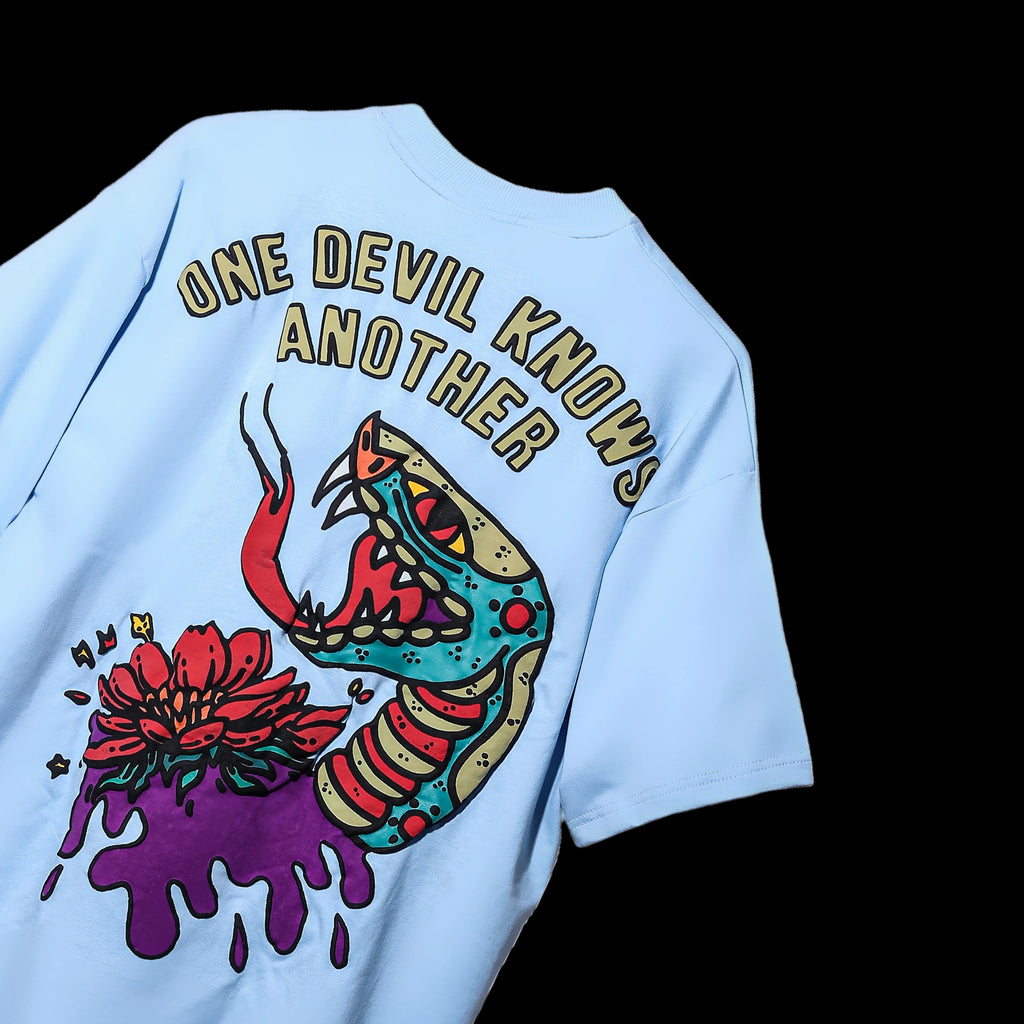 "ONE DEVIL KNOWS ANOTHER" Serpent Sky Tee.