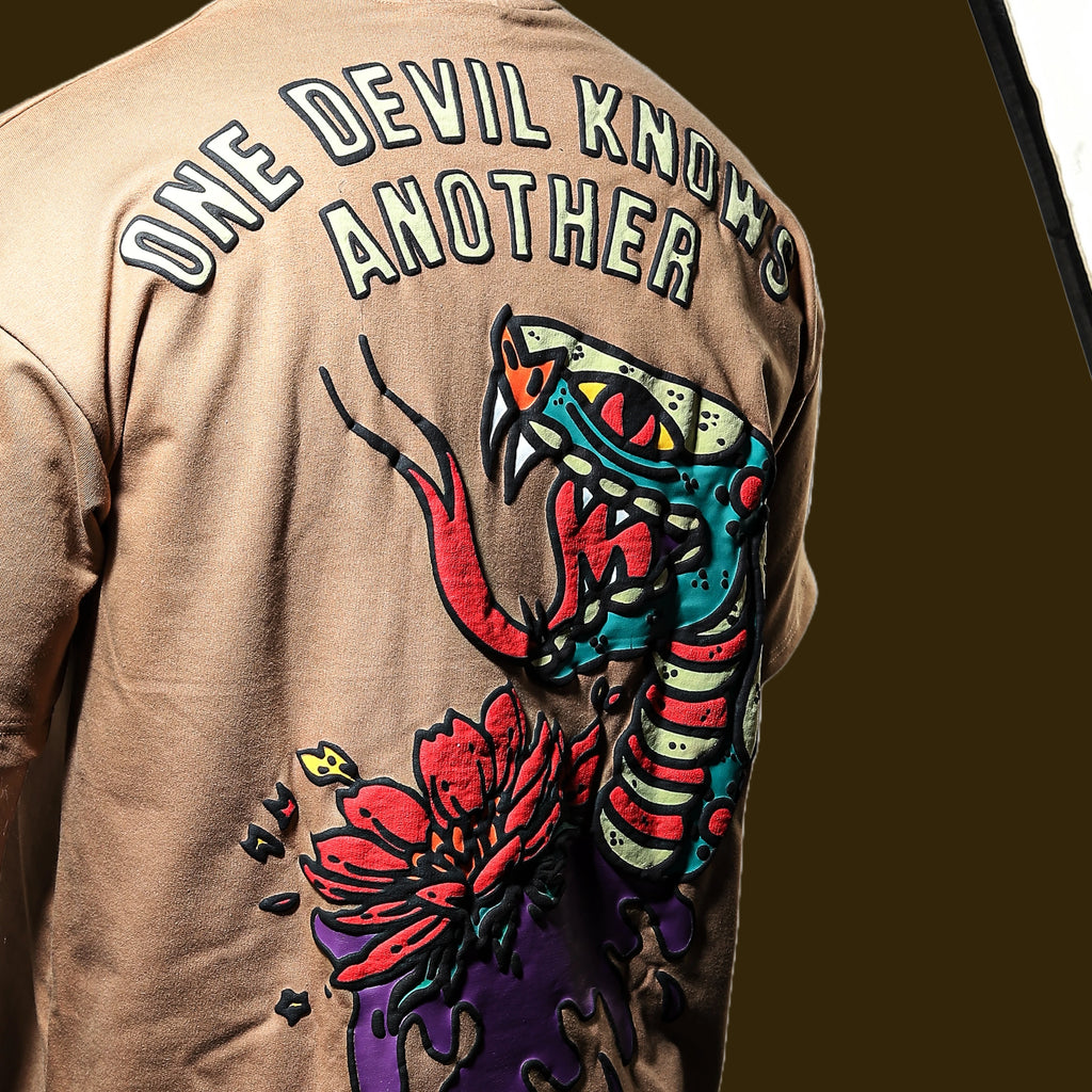 "ONE DEVIL KNOWS ANOTHER" Vintage Clay Tee.