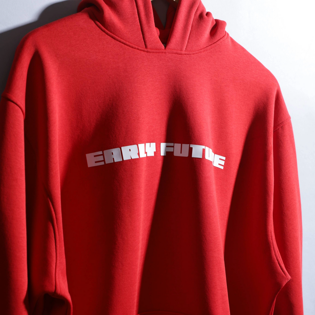 Red "NECESSARY" Hoodie.