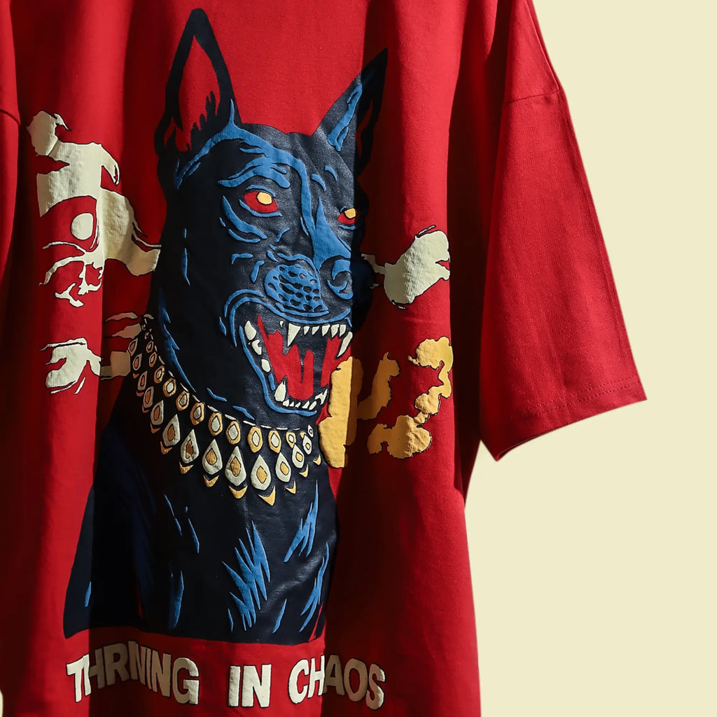 "THRIVING IN CHAOS" Inferno Red.