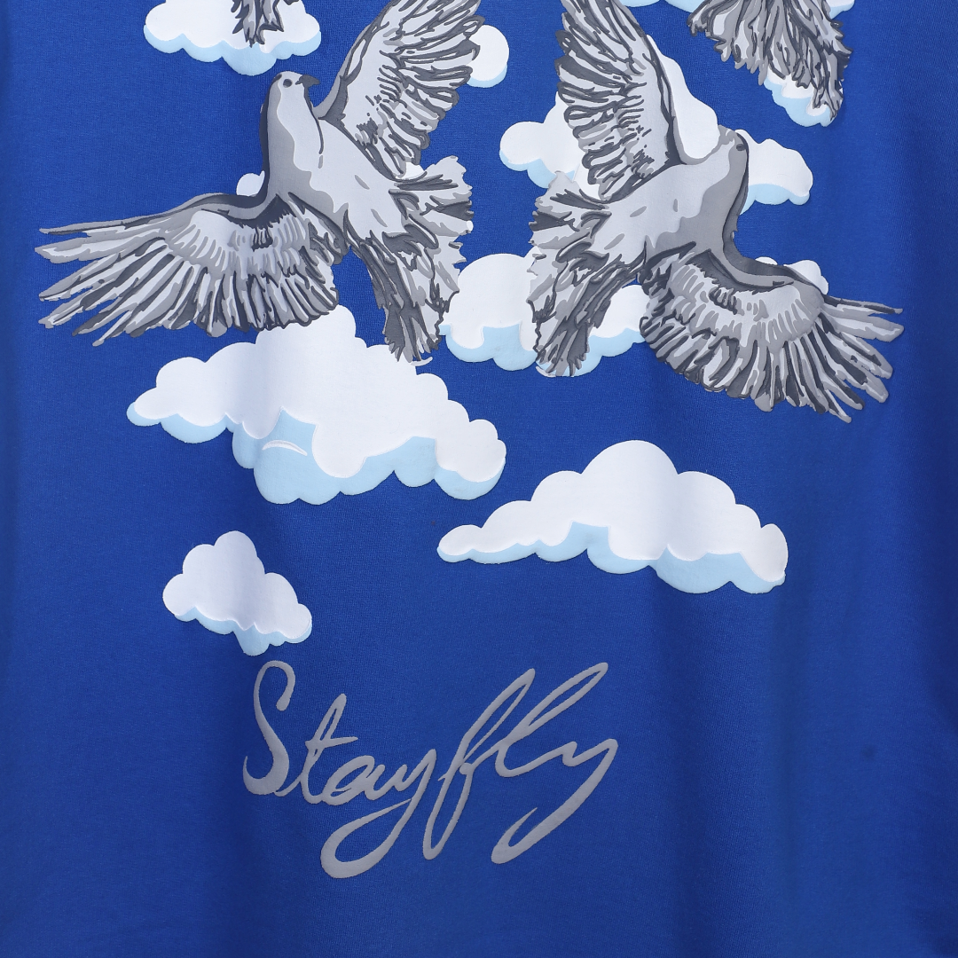 "STAYFLY" Navy Blue Tee.