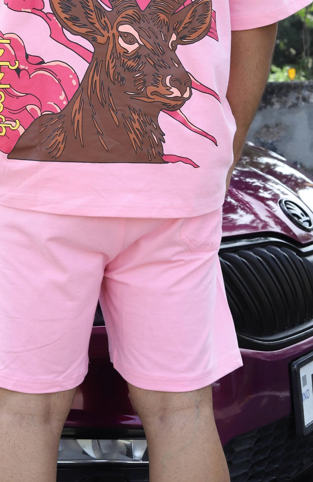 Heatwave Pink "NECESSARY" Shorts.