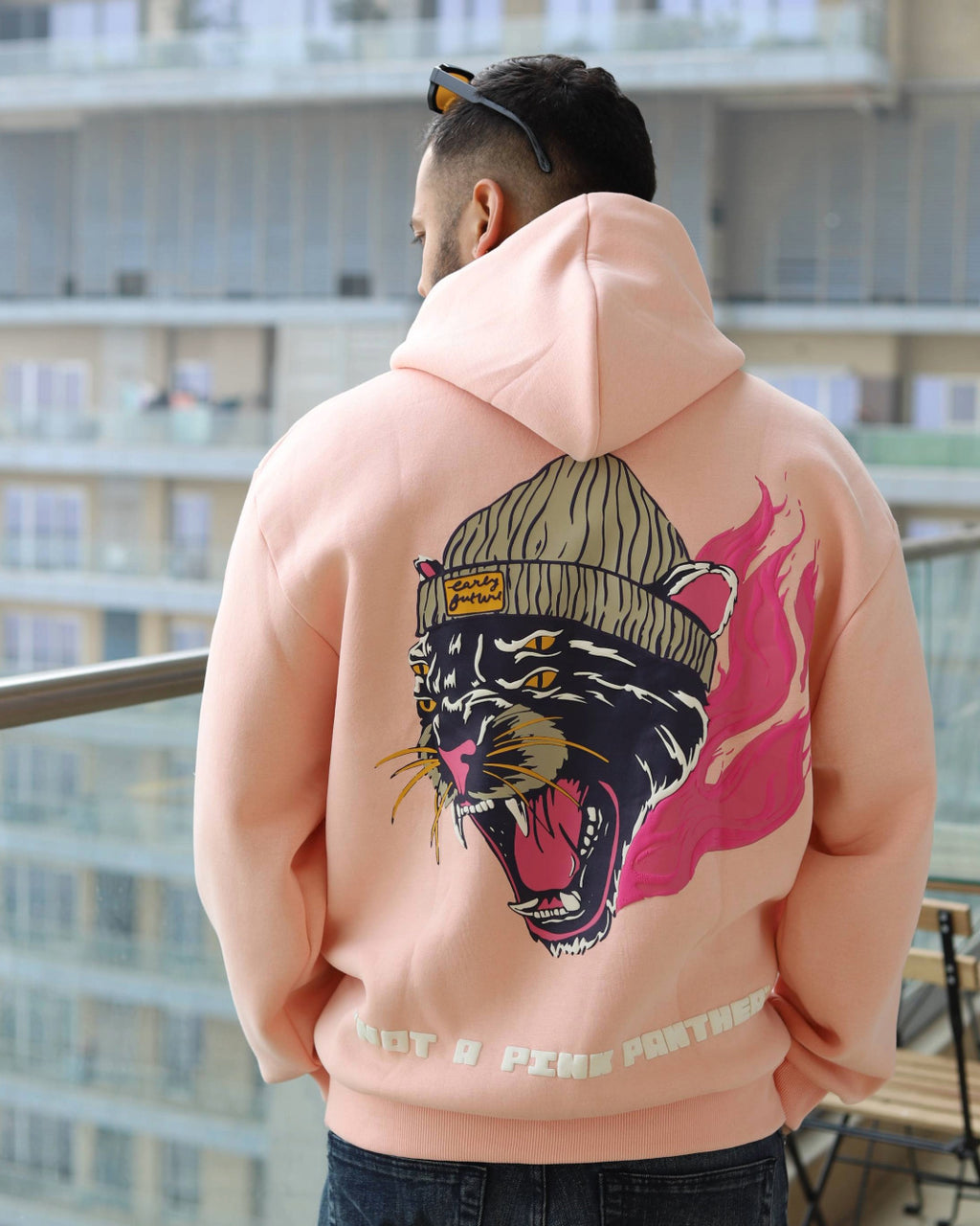 "NOT A PINK PANTHER" Peach Haze Hoodie.