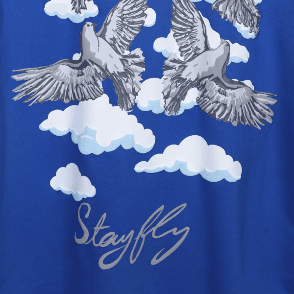 "STAY FLY" Navy Blue Tee - Image 4